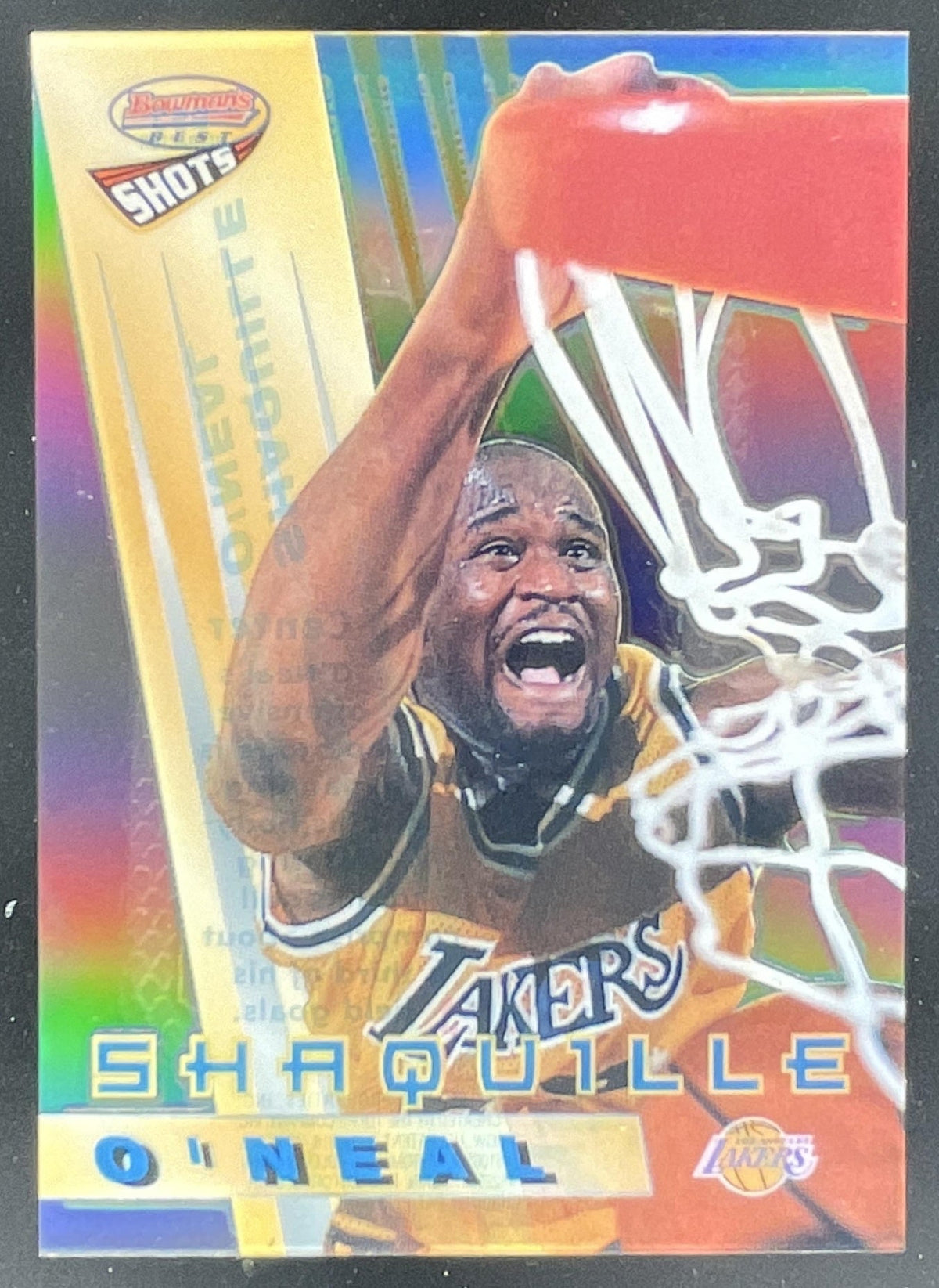 1996-97 Bowman 's Best Shots Refractor #BS3 Shaquille O'Neal product image 1, provided for visual reference and product