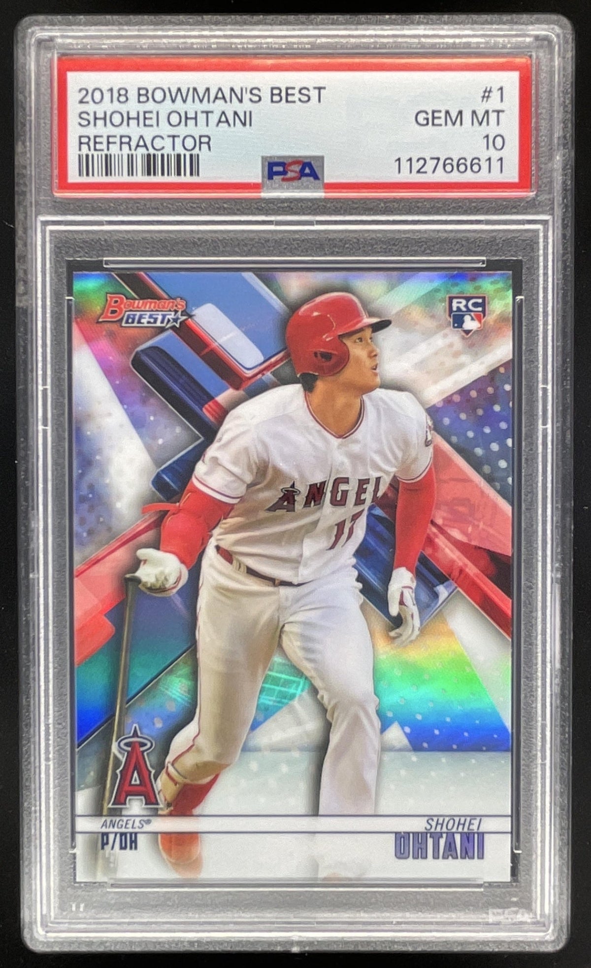 2018 Bowman Bowman's Best Refractor #1 Shohei Ohtani RC PSA 10 product image 1, provided for visual reference and product