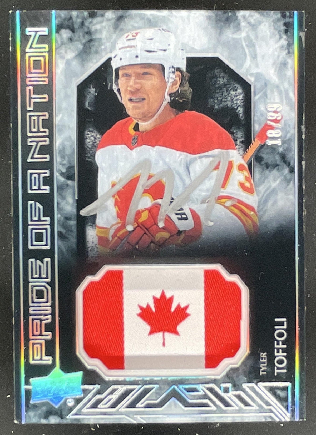 2024-25 SPx UD Black Pride of a Nation Patch #PON-TT Tyler Toffoli Auto /99 product image 1, provided for visual reference