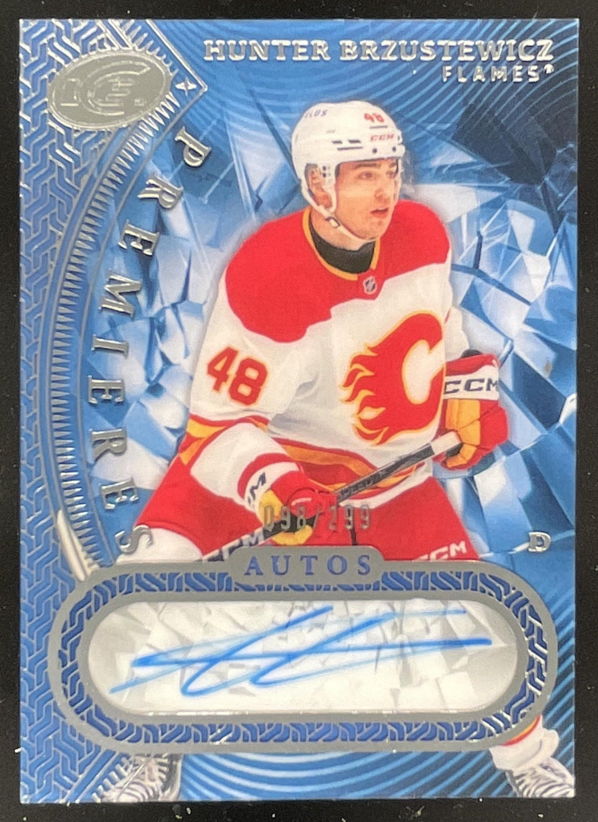 2025-26 Upper Deck Ice Parallel Premieres Hunter Brzustewicz RC Auto /299 product image 1, provided for visual reference and