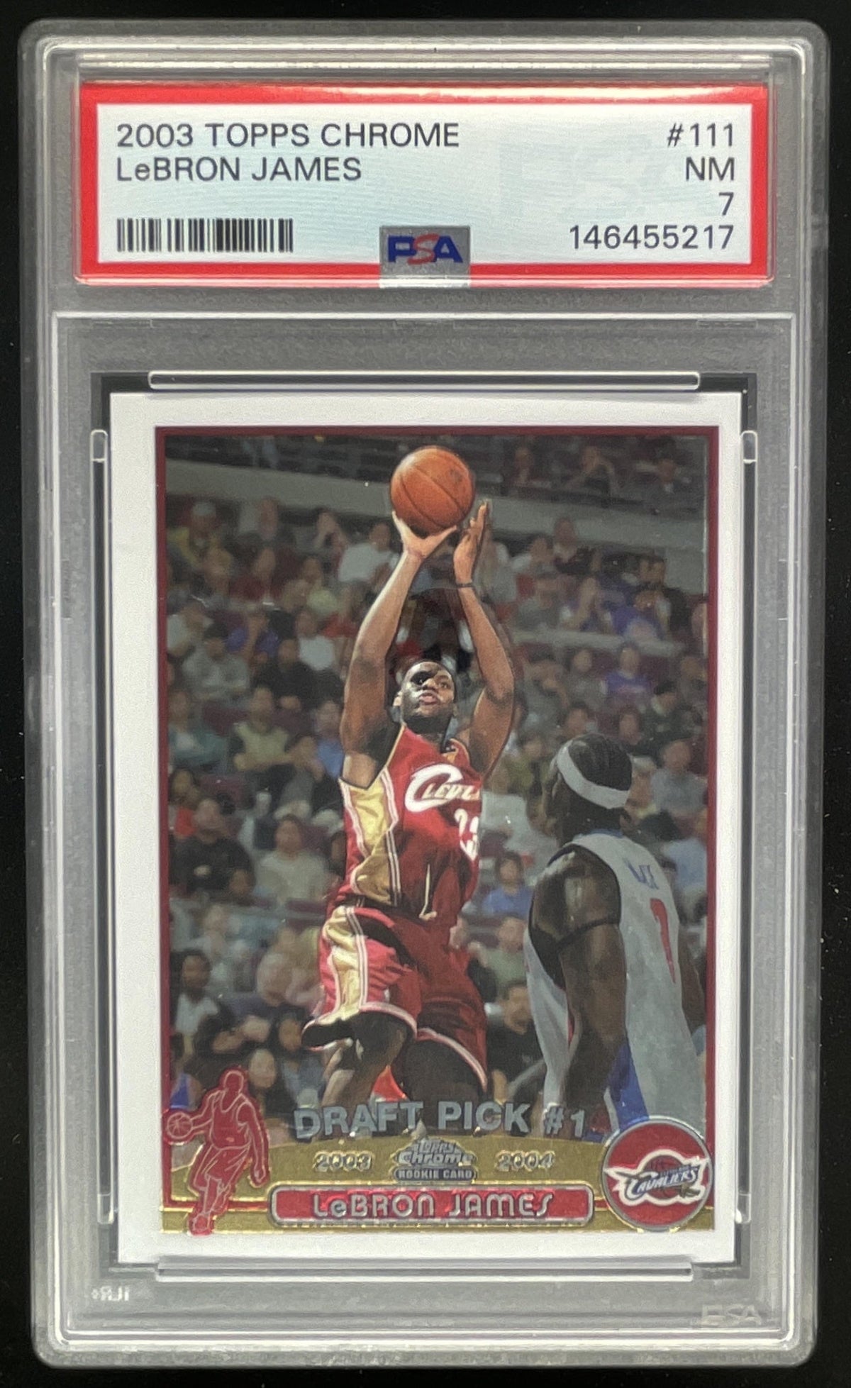2003-04 Topps Chrome #111 Lebron James RC PSA 7 product image 1, provided for visual reference and product detail review