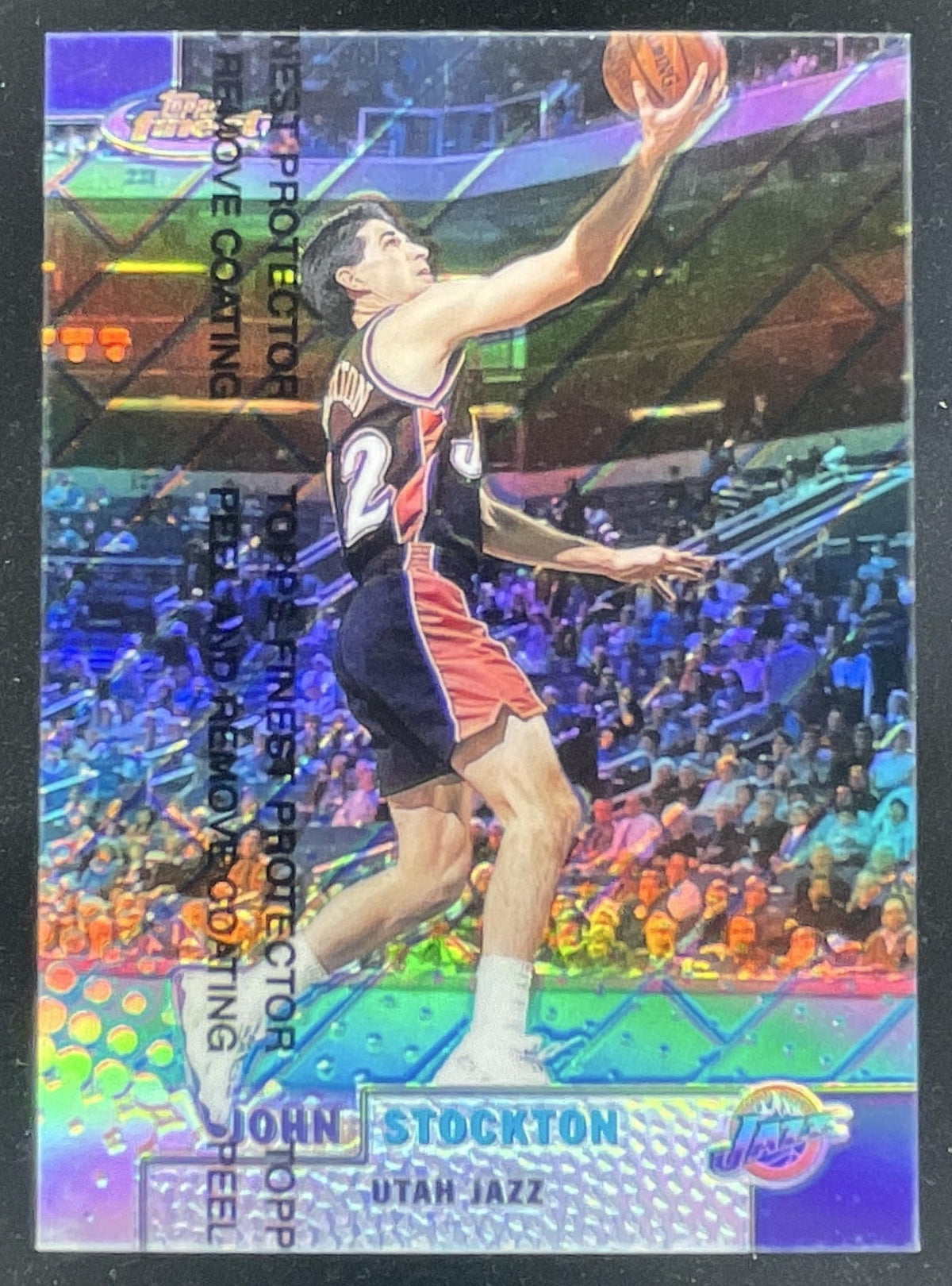 1999-00 Topps Finest Refractors #85 John Stockton product image 1, provided for visual reference and product detail review