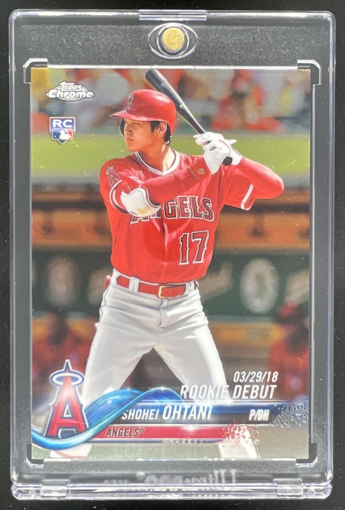 2018 Topps Chrome Update #HMT32 Shohei Ohtani RC product image 1, provided for visual reference and product detail review