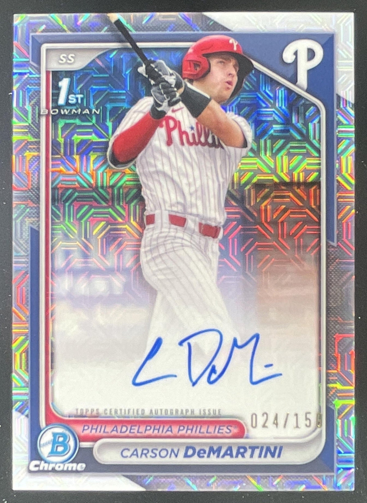 2024 Bowman Draft Chrome Prospect HTA Choice #CD Carson DeMartini RC Auto /150 product image 1, provided for visual