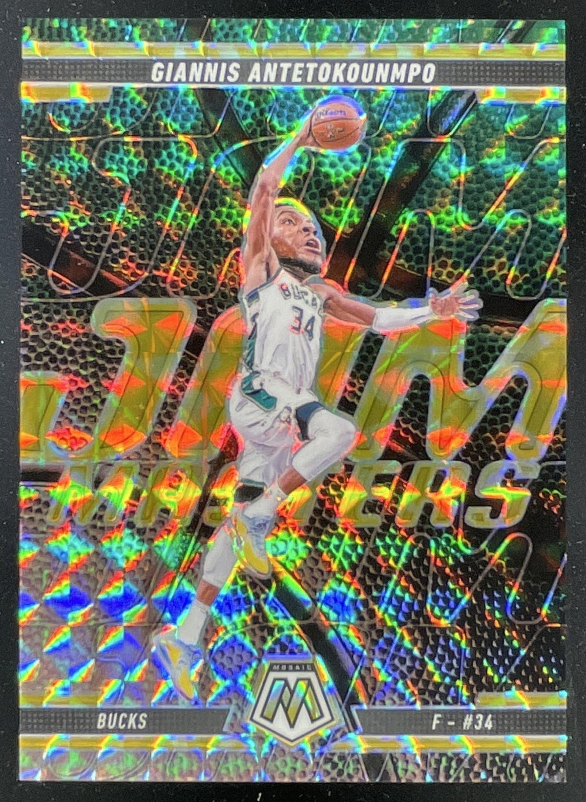 2024-25 Mosaic Jam Masters Reactive Yellow Mosaic #14 Giannis Antetokounmpo /99 product image 1, provided for visual