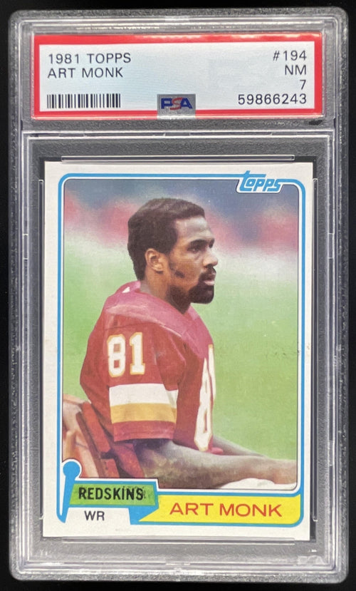 1981 Topps #194 Art Monk RC PSA 7 product image 1, provided for visual reference and product detail review