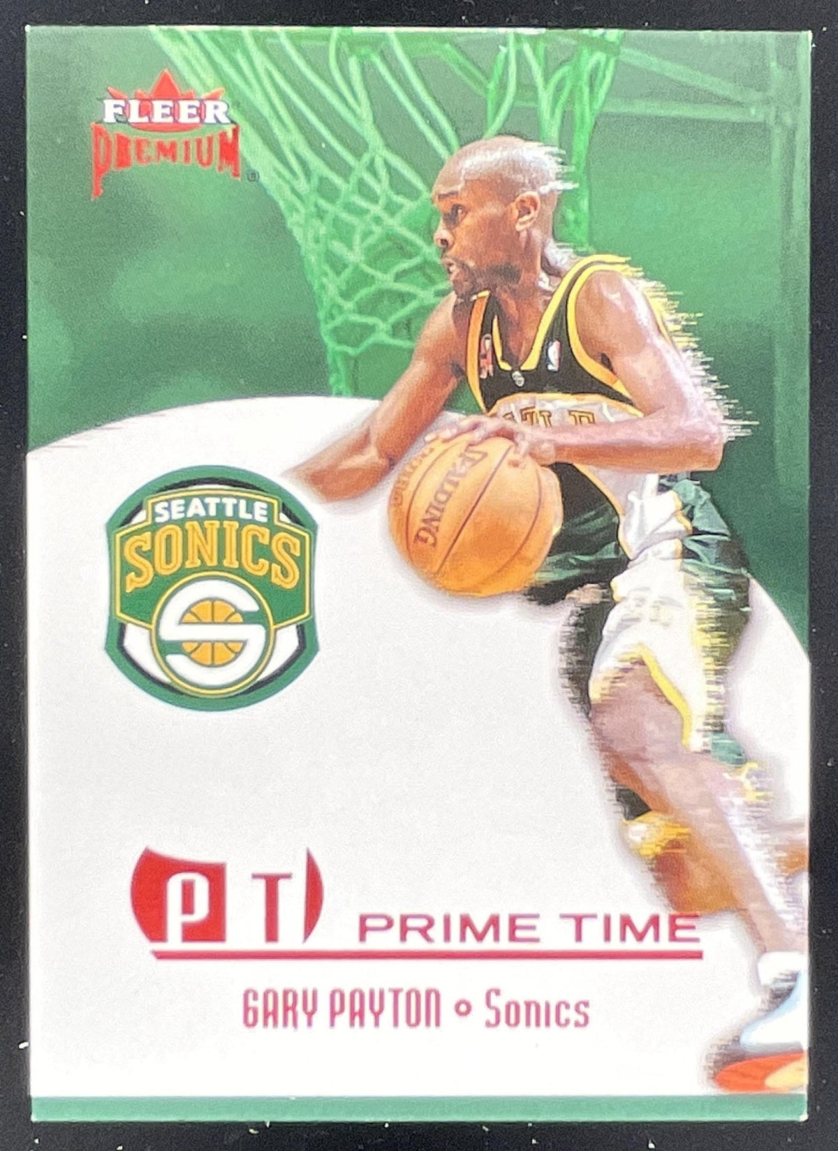 2002-03 Fleer Premium Prime Time Ruby #14 PT Gary Payton /100 product image 1, provided for visual reference and product