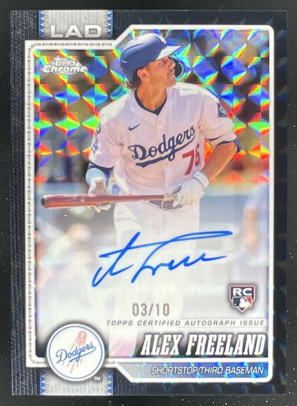2026 Topps Chrome Black Geometric Refractor #RA-AF Alex Freeland RC Auto /10 product image 1, provided for visual reference