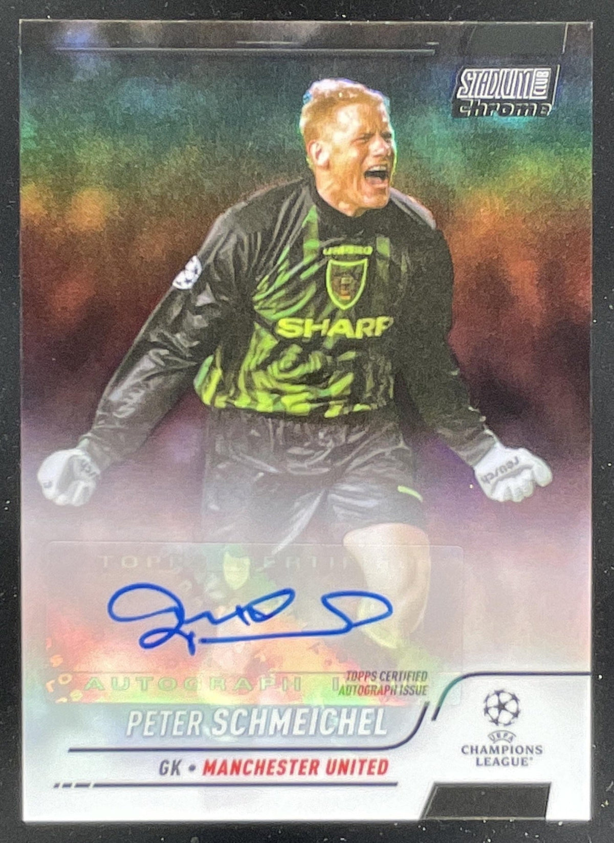 2021 Topps Stadium Club Chrome UEFA Champions Black Peter Schmeichel Auto /10 product image 1, provided for visual reference