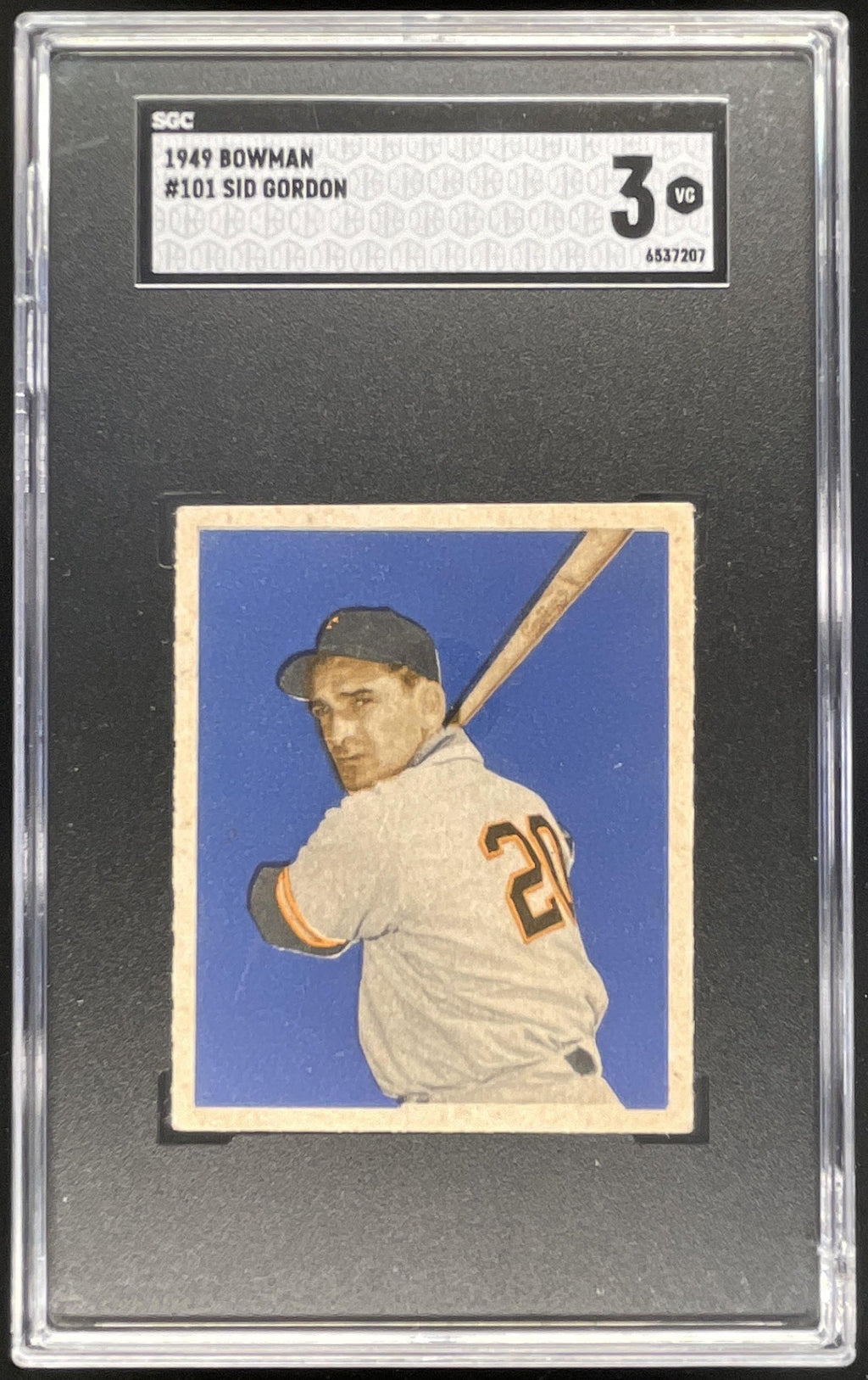 1949 Bowman #101 Sid Gordon SGC 3 product image 1, provided for visual reference and product detail review
