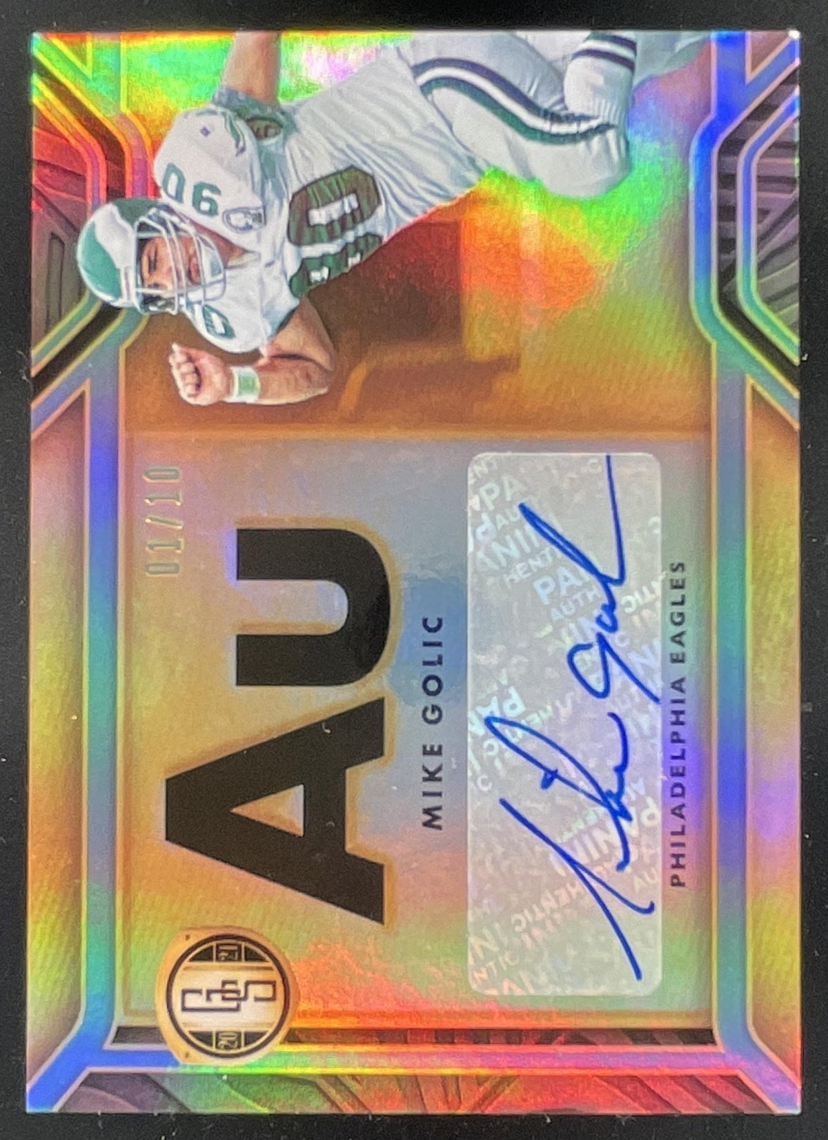2021 Panini Gold Standard AU Platinum #AU-MG Mike Golic Autograph Auto /10 product image 1, provided for visual reference