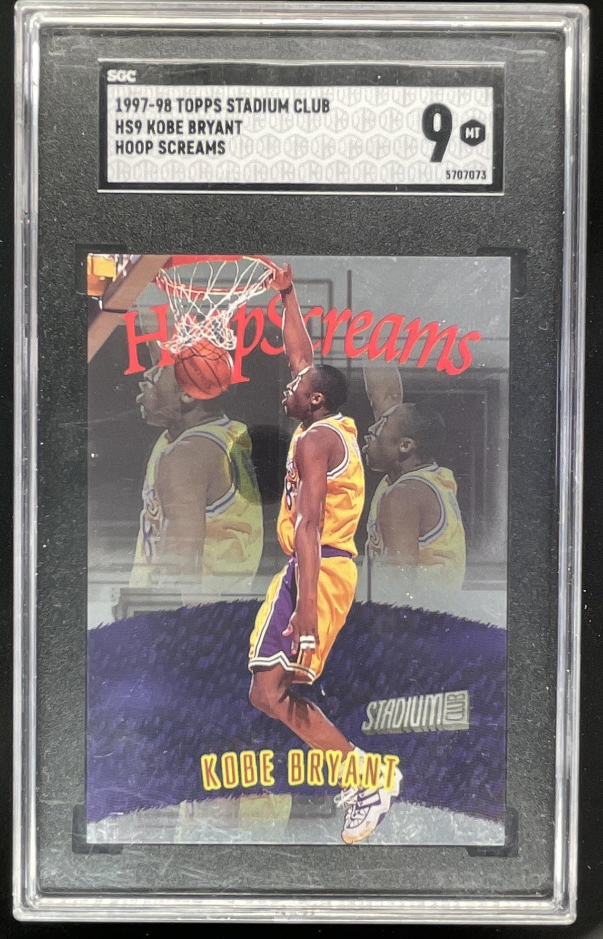 1997-98 Topps Stadium Club Hoop Screams #HS9 Kobe Bryant SGC 9 product image 1, provided for visual reference and product