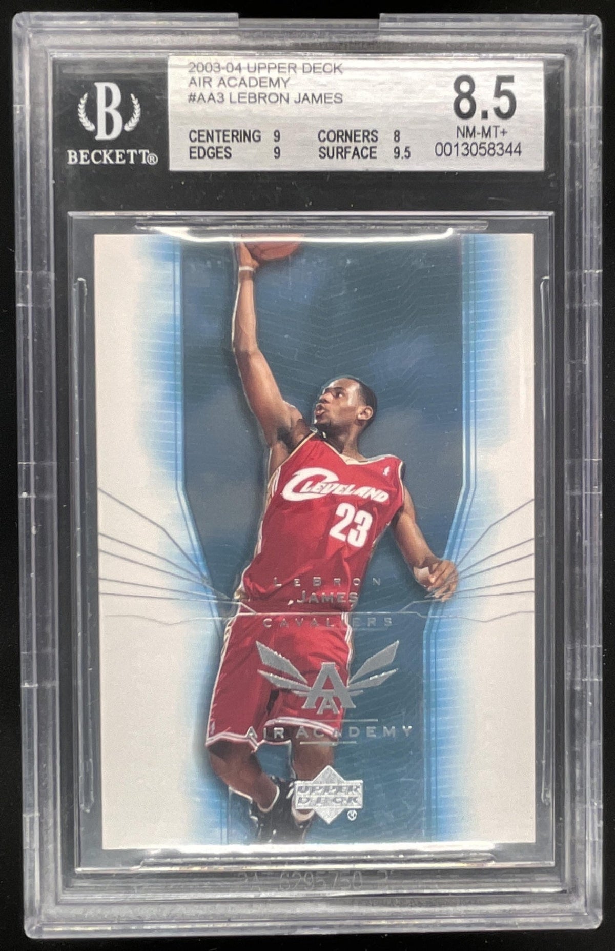 2003-04 Upper Deck Air Academy #AA3 LeBron James RC BGS 8.5 product image 1, provided for visual reference and product