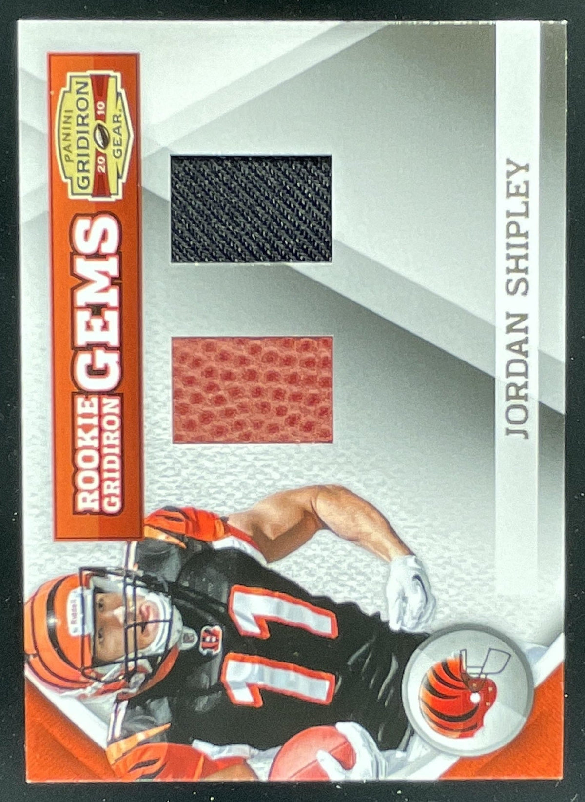 2010 Gridiron Gear Rookie Gridiron Gems Jerseys Combo #274 Jordan Shipley RC /25 product image 1, provided for visual
