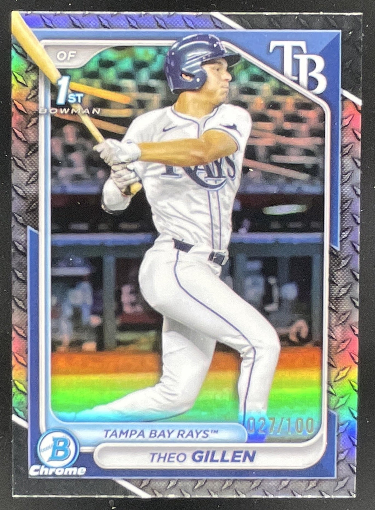 2024 Bowman Draft Chrome Steel Metal Refractor #BDC-73 Theo Gillen RC /100 product image 1, provided for visual reference