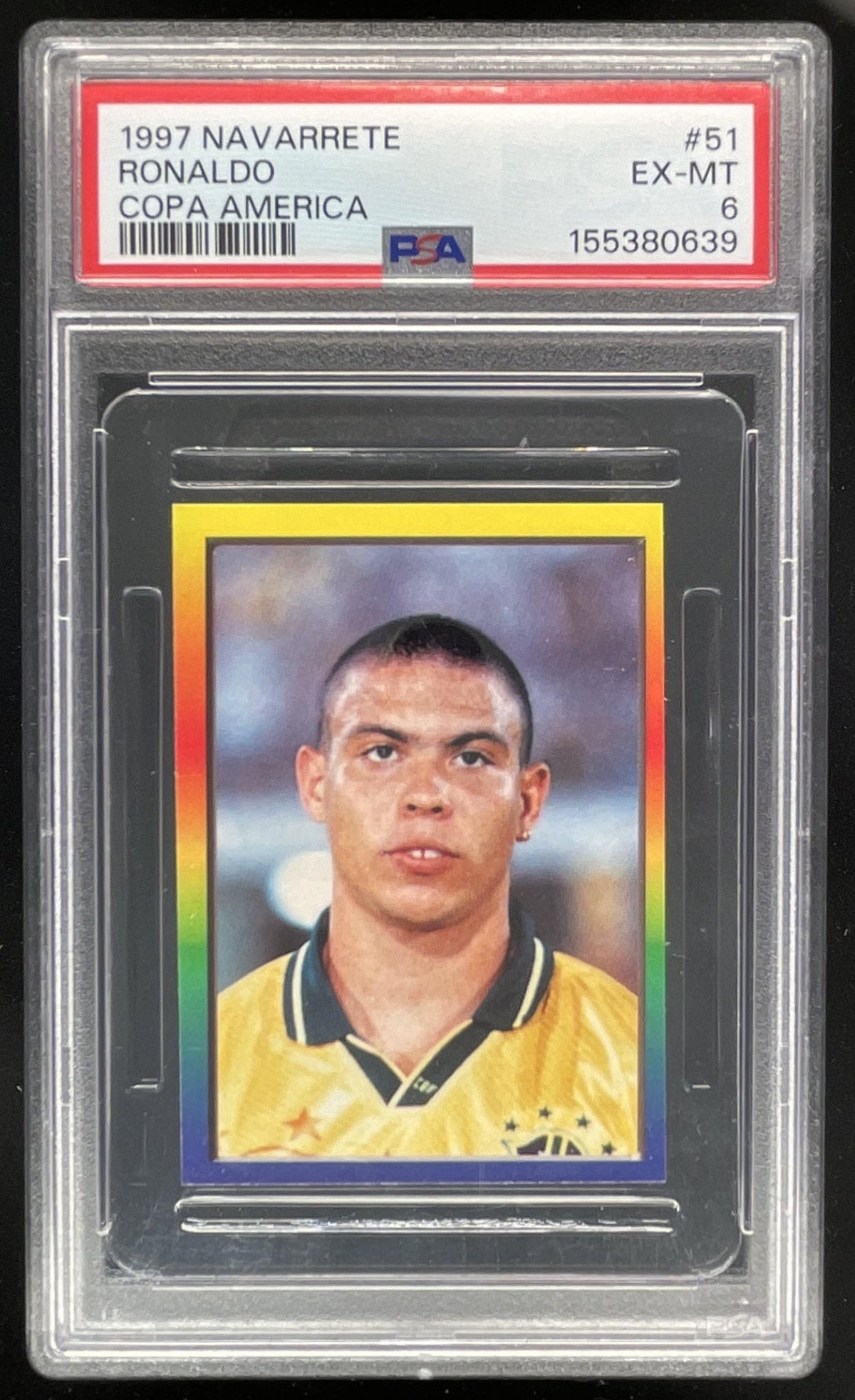 1997 Navarrete Ronaldo Copa America Sticker #51 PSA 6 product image 1, provided for visual reference and product detail