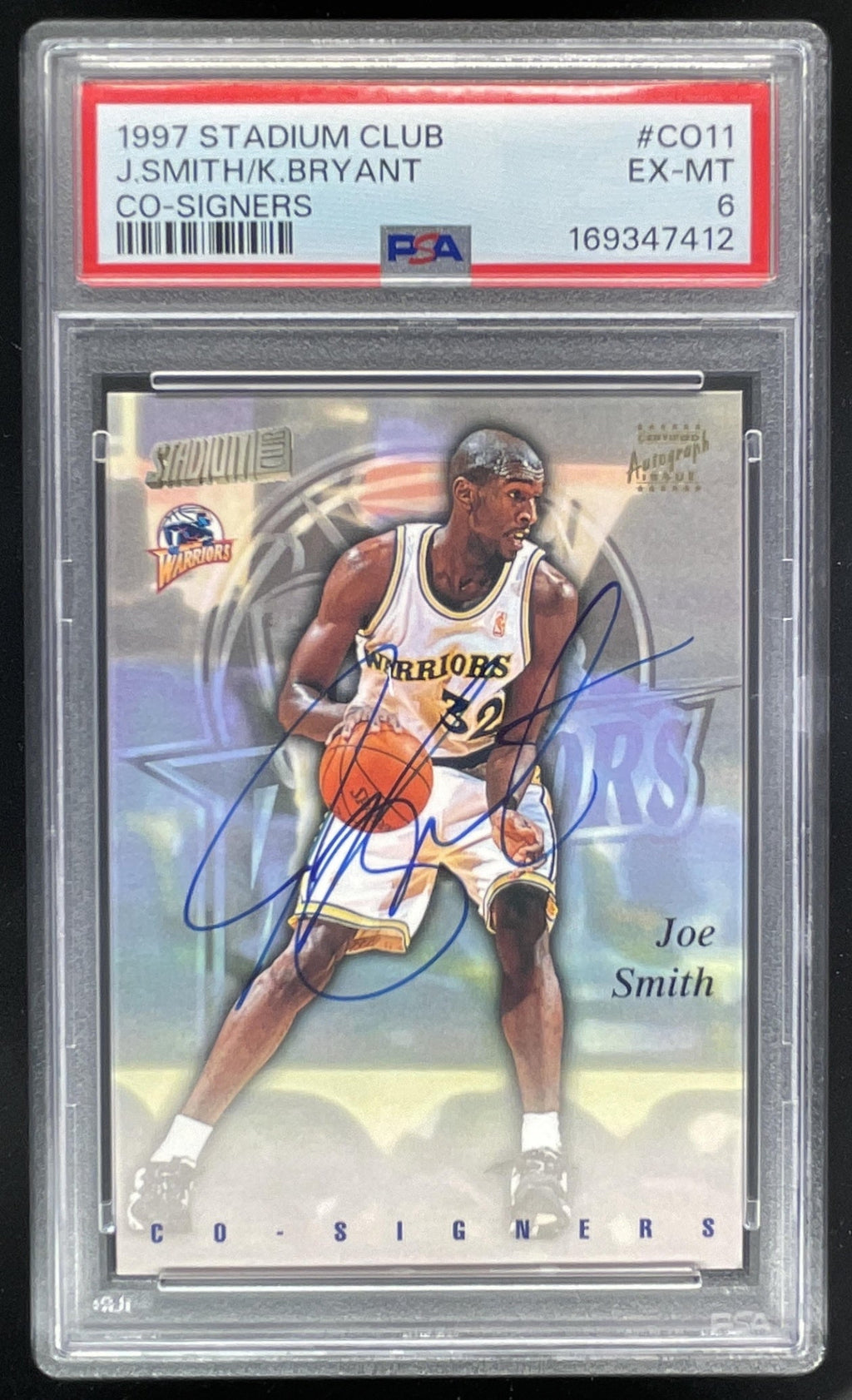 1997-98 Topps Stadium Club Co Signers #CO11 Joe Smith Kobe Bryant Auto PSA 6 product image 1, provided for visual reference