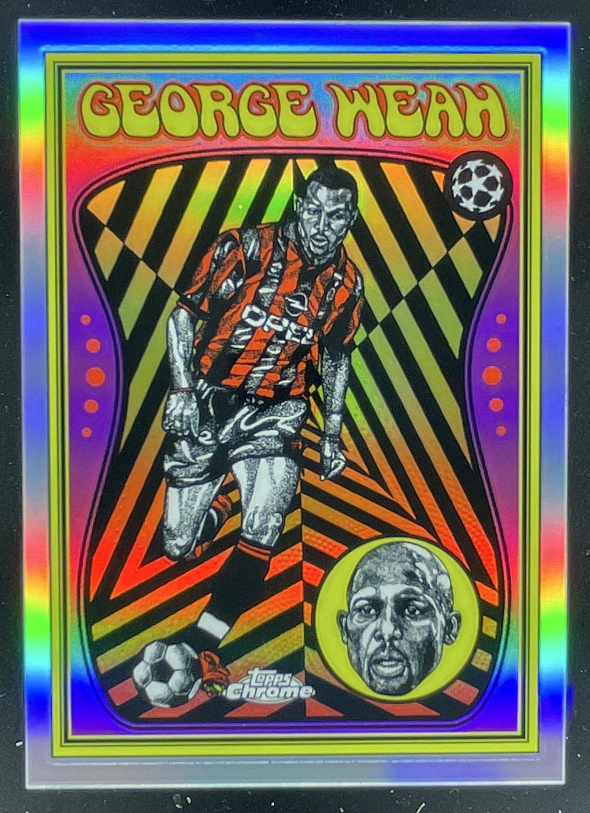 2025-26 Topps Chrome UEFA Club Competitions Ultra Violet #UV-16 George Weah SP product image 1, provided for visual