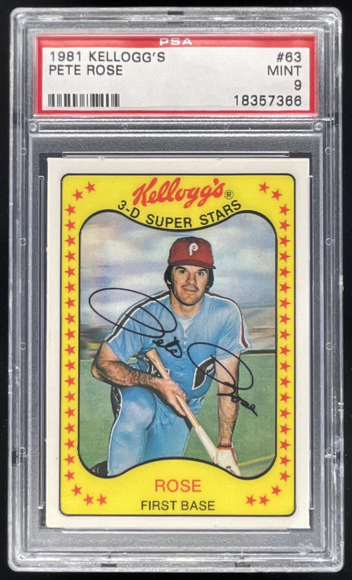 1981 Kellogg's 3-D Super Stars #63 Pete Rose PSA 9 product image 1, provided for visual reference and product detail review