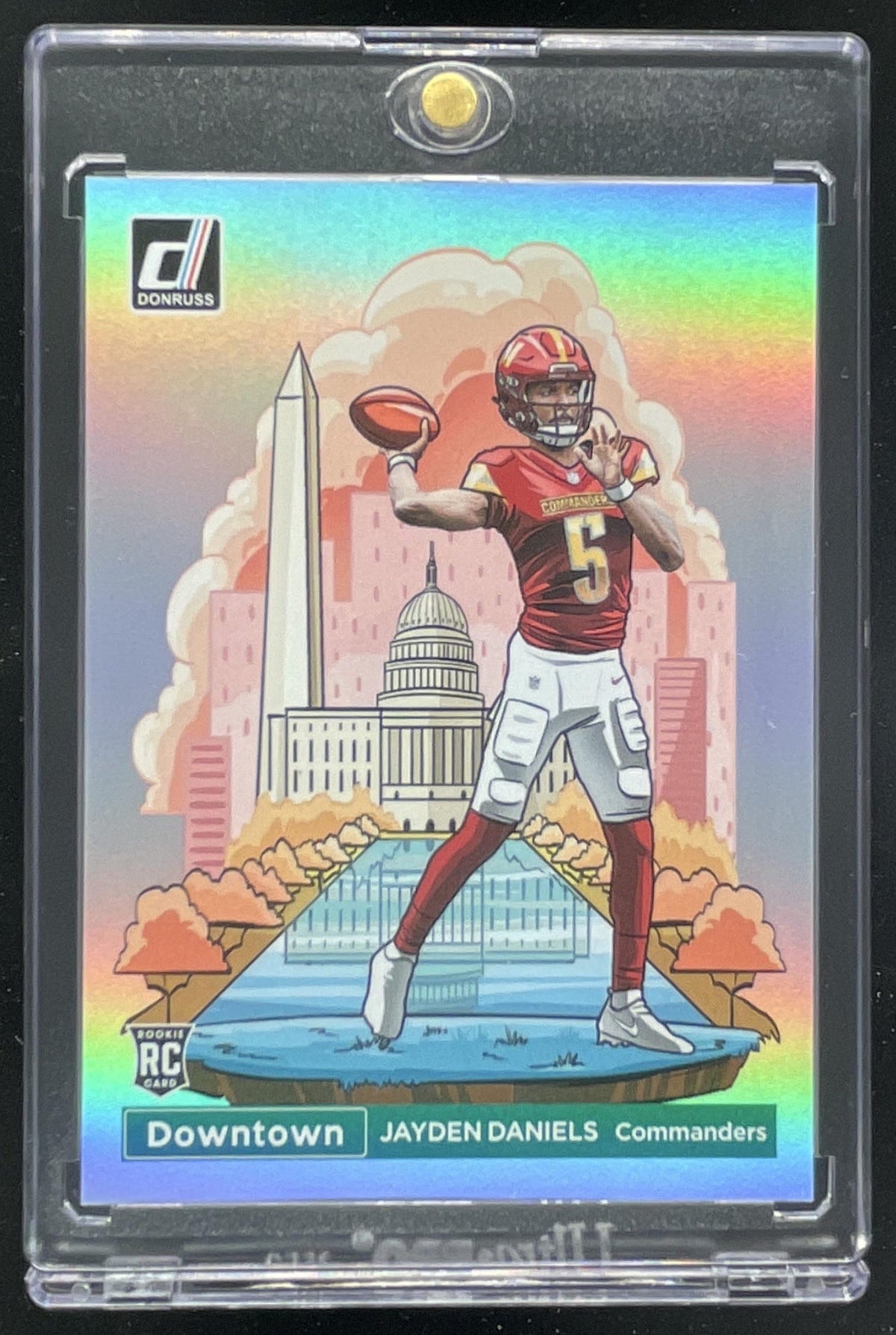 2024 Panini Donruss Downtown! SSP #16 Jayden Daniels RC product image 1, provided for visual reference and product detail
