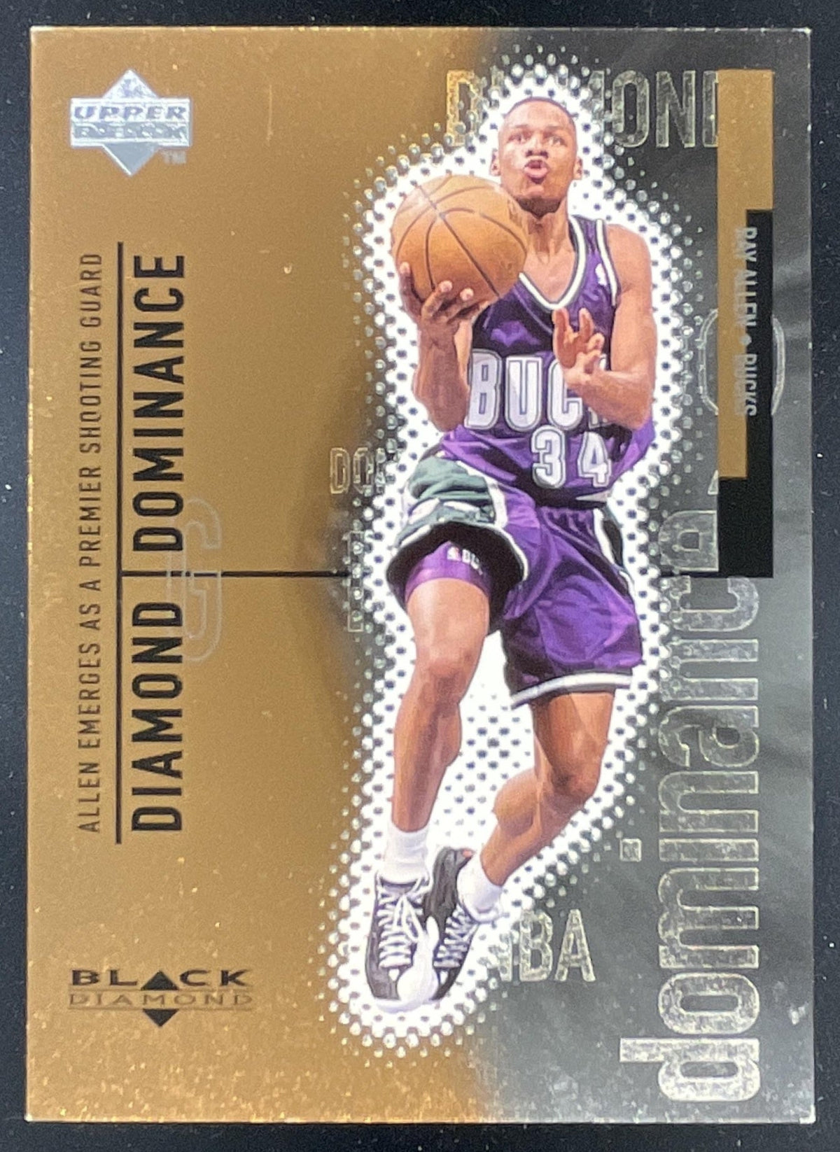 1998-99 Upper Deck Black Diamond Dominance #D15 Ray Allen /1000 product image 1, provided for visual reference and product