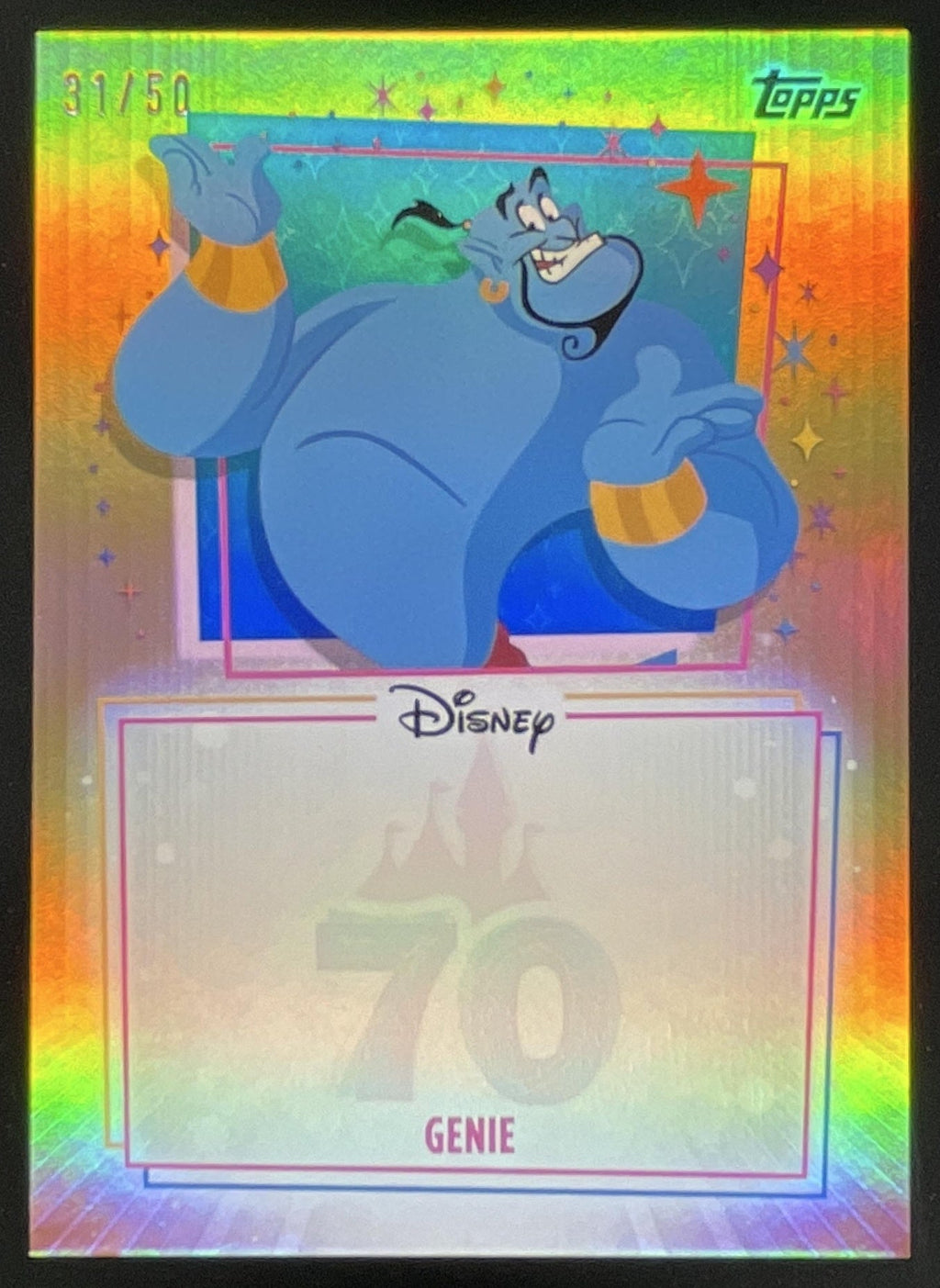 2025 Topps Disneyland 70th Unsigned Opportunity Gold Foil #UA-GN Genie /50 product image 1, provided for visual reference