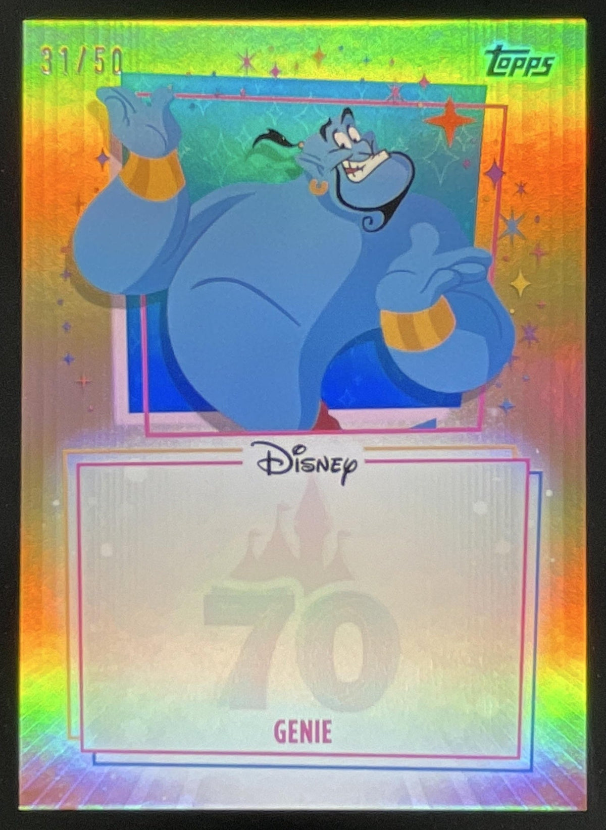2025 Topps Disneyland 70th Unsigned Opportunity Gold Foil #UA-GN Genie /50 product image 1, provided for visual reference