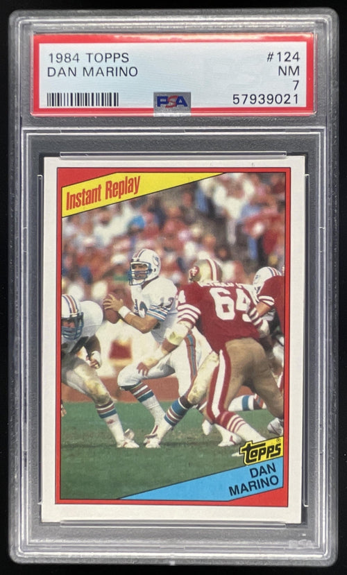 1984 Topps #124 Dan Marino RC PSA 7 product image 1, provided for visual reference and product detail review