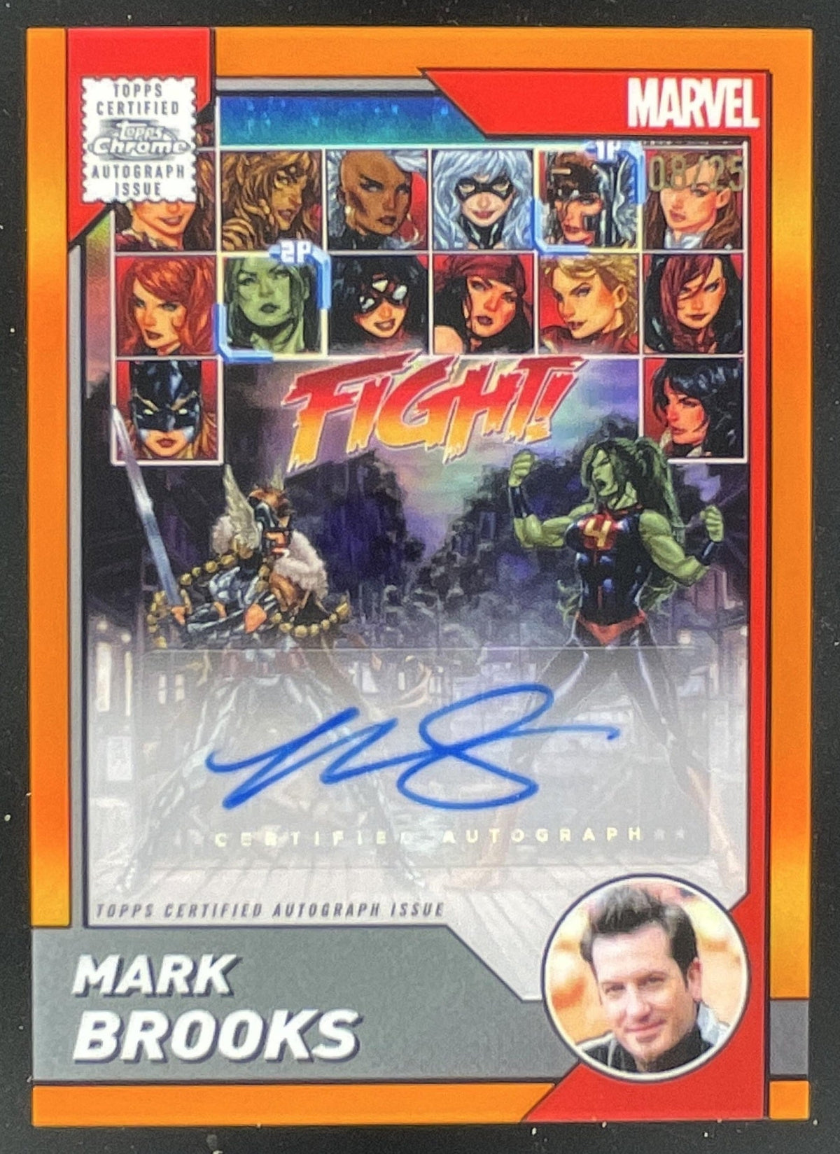 2025 Topps Chrome Marvel Comic Book Artist & Writer Orange Mark Brooks Auto /25 product image 1, provided for visual