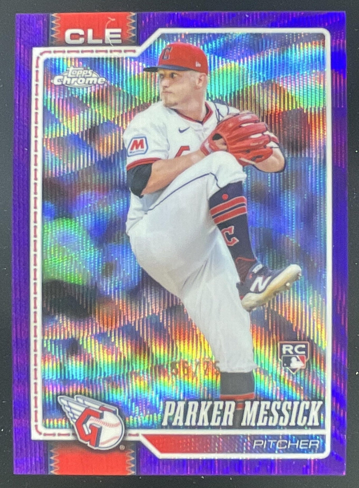 2026 Topps Chrome Purple Wave Refractor #184 Parker Messick RC /75 product image 1, provided for visual reference and