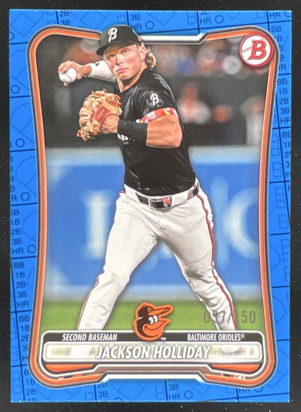 2026 Bowman Blue Pattern #43 Jackson Holliday /150 product image 1, provided for visual reference and product detail review