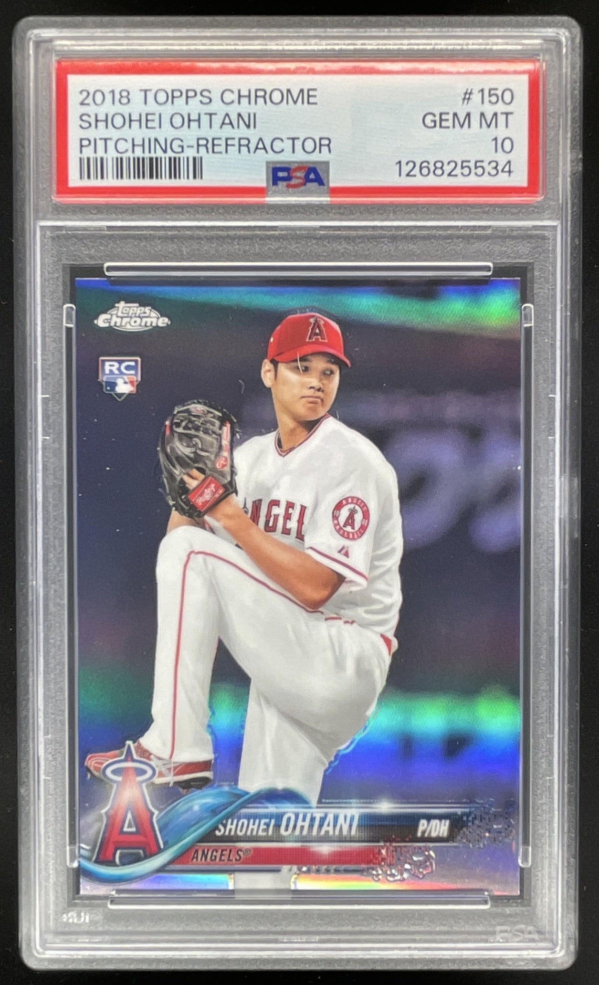 2018 Topps Chrome Refractor #150 Shohei Ohtani RC PSA 10 product image 1, provided for visual reference and product detail