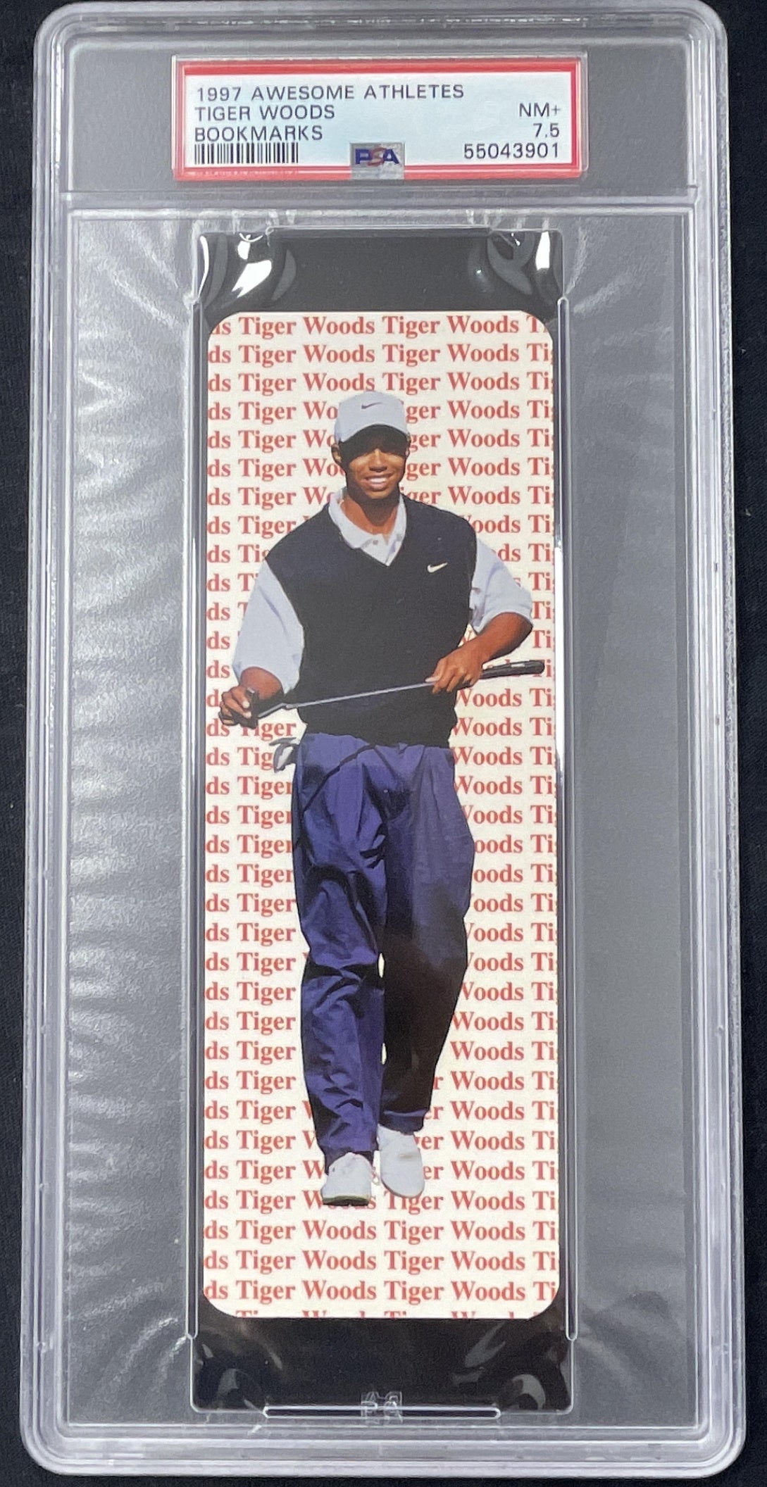1997 Awesome Athletes Bookmarks Tiger Woods PSA 7.5 product image 1, provided for visual reference and product detail review