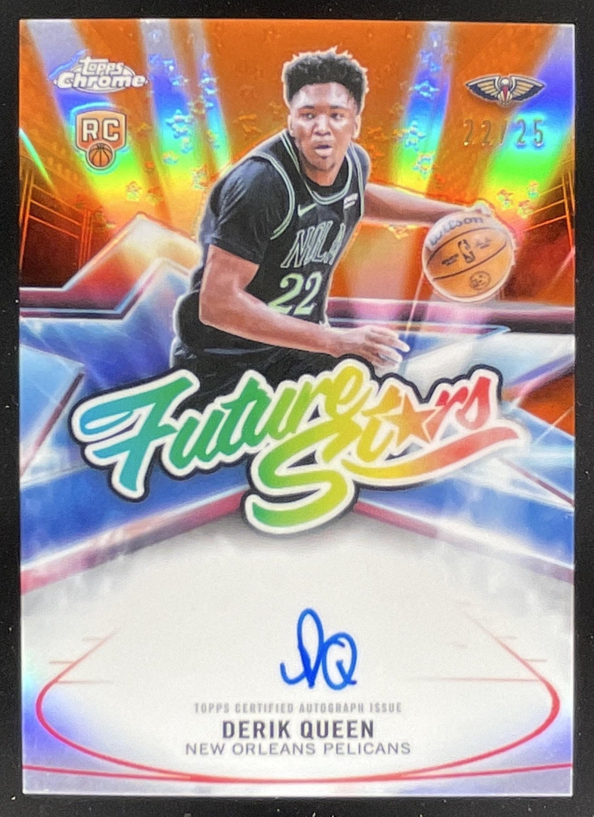 2025-26 Topps Chrome Update Future Stars Orange #FS-DQ Derik Queen RC Auto /25 product image 1, provided for visual