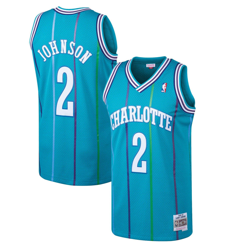 Men's Mitchell & Ness Larry Johnson Charlotte Hornets Teal product image 1