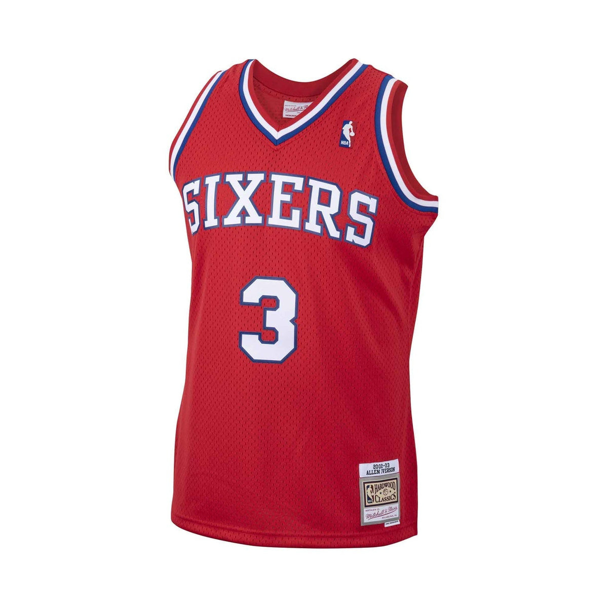 Allen Iverson Philadelphia 76ers NBA Mitchell & Ness Men Red 2002 Hardwood Classics Swingman Jersey product image 3,