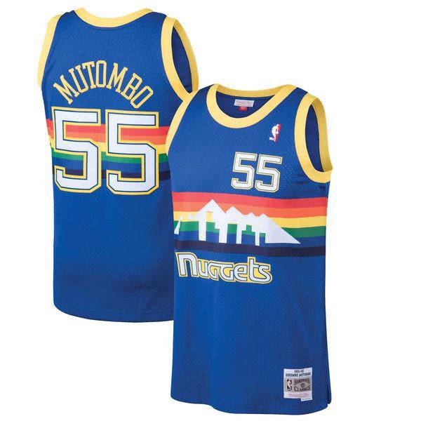 Mens Denver Nuggets Dikembe Mutombo Mitchell & Ness Blue product image 1