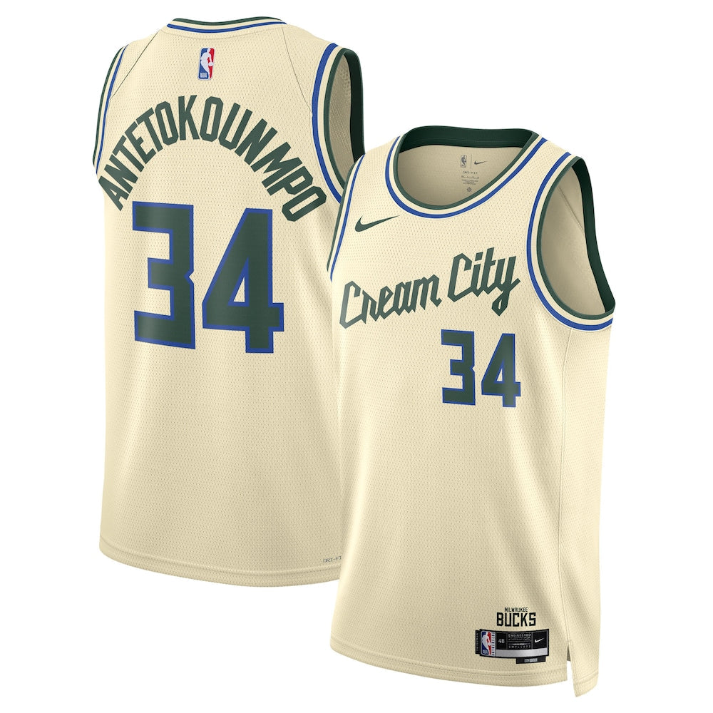 Milwaukee Bucks 2025-26 City Edition Swingman Jersey Cream product image 1