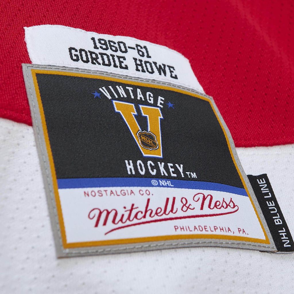 Gordie Howe Detroit Red Wings NHL Mitchell & Ness Men Red 1960 Blue Line Authentic Jersey product image 3, provided for