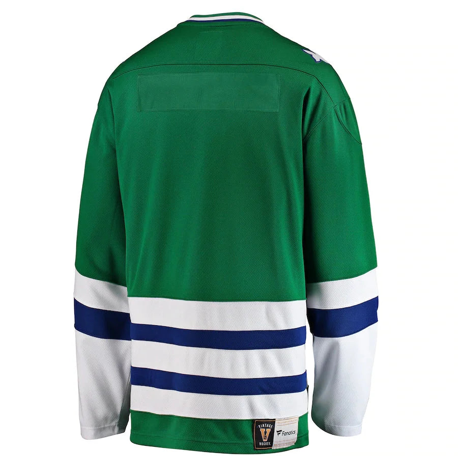 Hartford Whalers NHL Fanatics Branded Men Green Premier Vintage Breakaway Jersey product image 2, provided for visual