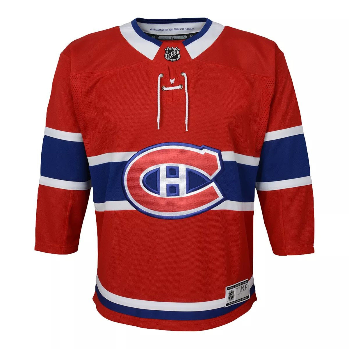 Montreal Canadiens NHL Outerstuff Kids Red Premier Jersey product image 1, provided for visual reference and product detail