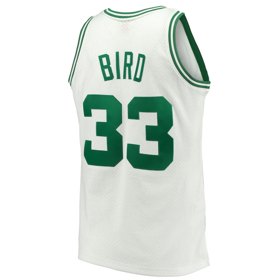 Larry Bird Boston Celtics NBA Mitchell & Ness Men White 1985-86 Hardwood Classics Swingman Jersey product image 2, provided