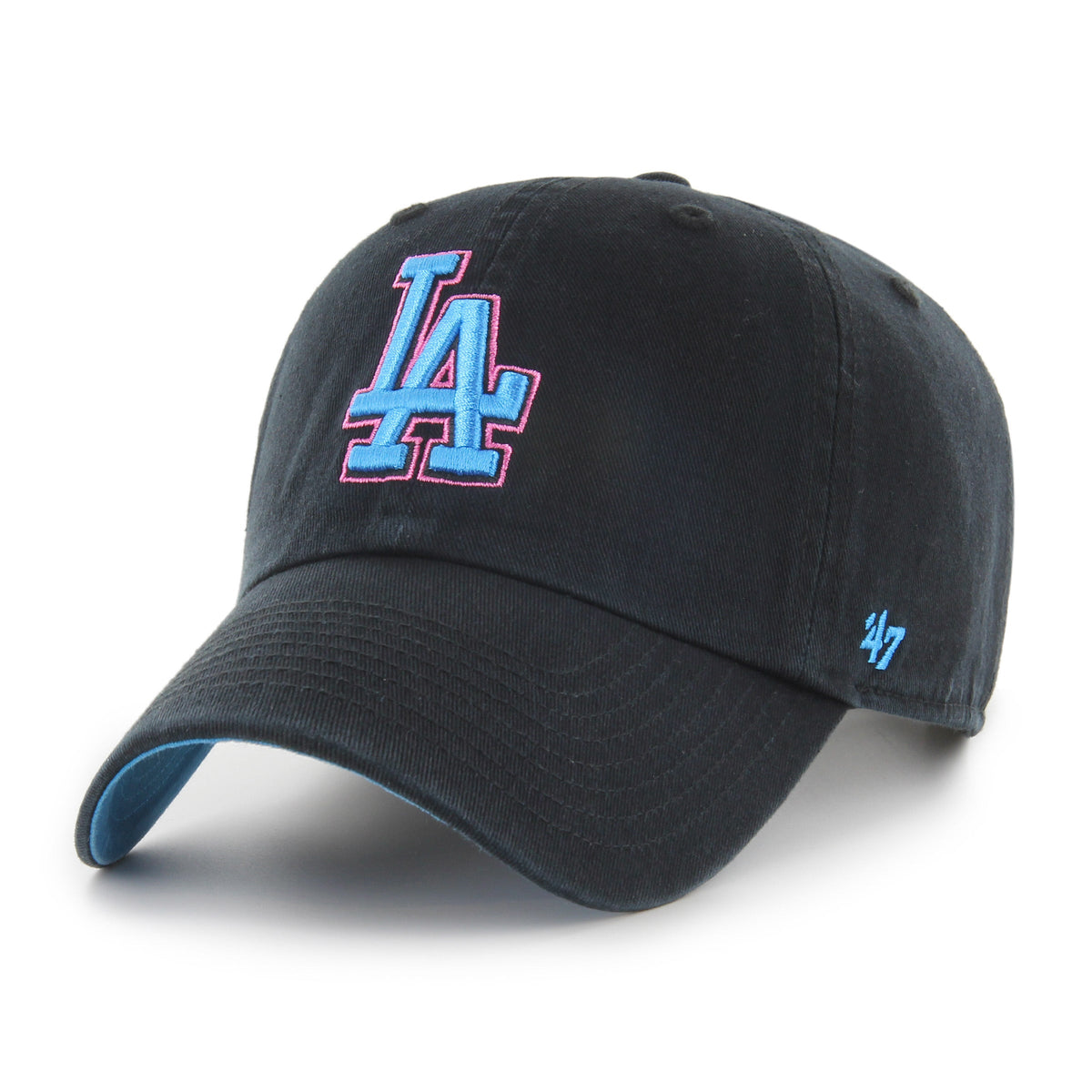 Los Angeles Dodgers MLB 47 Brand Men Black Ocean Drive Clean Up Adjustable Hat product image 1, provided for visual