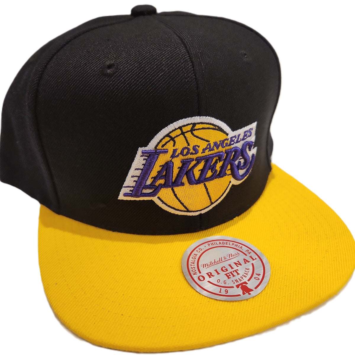 Los Angeles Lakers NBA Mitchell & Ness Men Black/Gold Two Tone Snapback product image 1, provided for visual reference and