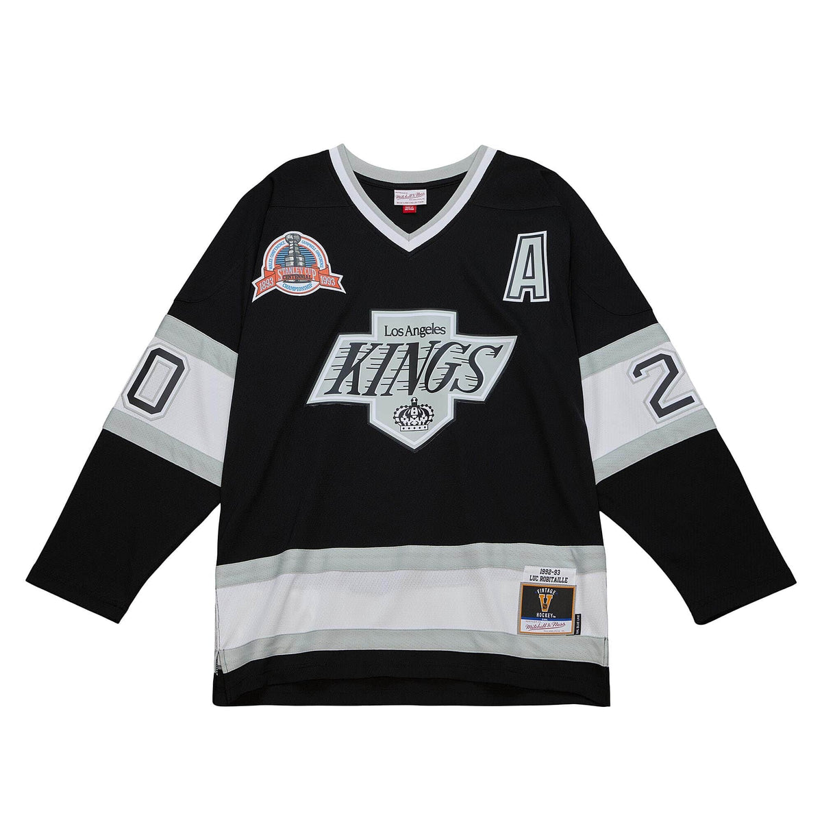 Luc Robitaille Los Angeles Kings NHL Mitchell & Ness Men Black 1992 Blue Line Authentic Jersey product image 2, provided for