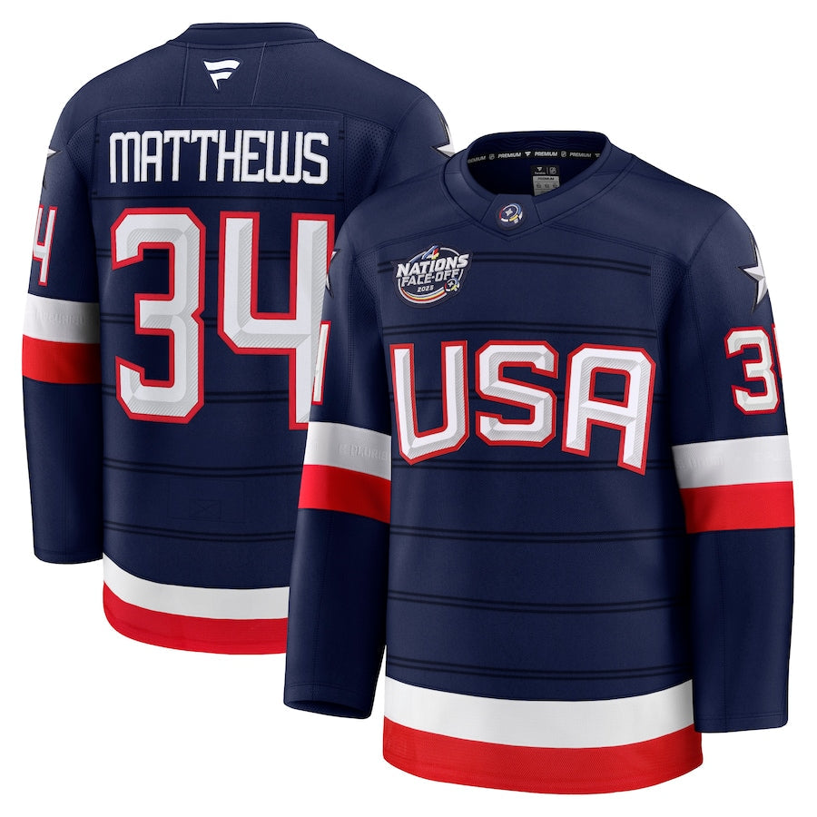 Auston Matthews USA 2025 4 Nations Face-Off Premium Jersey product image 1