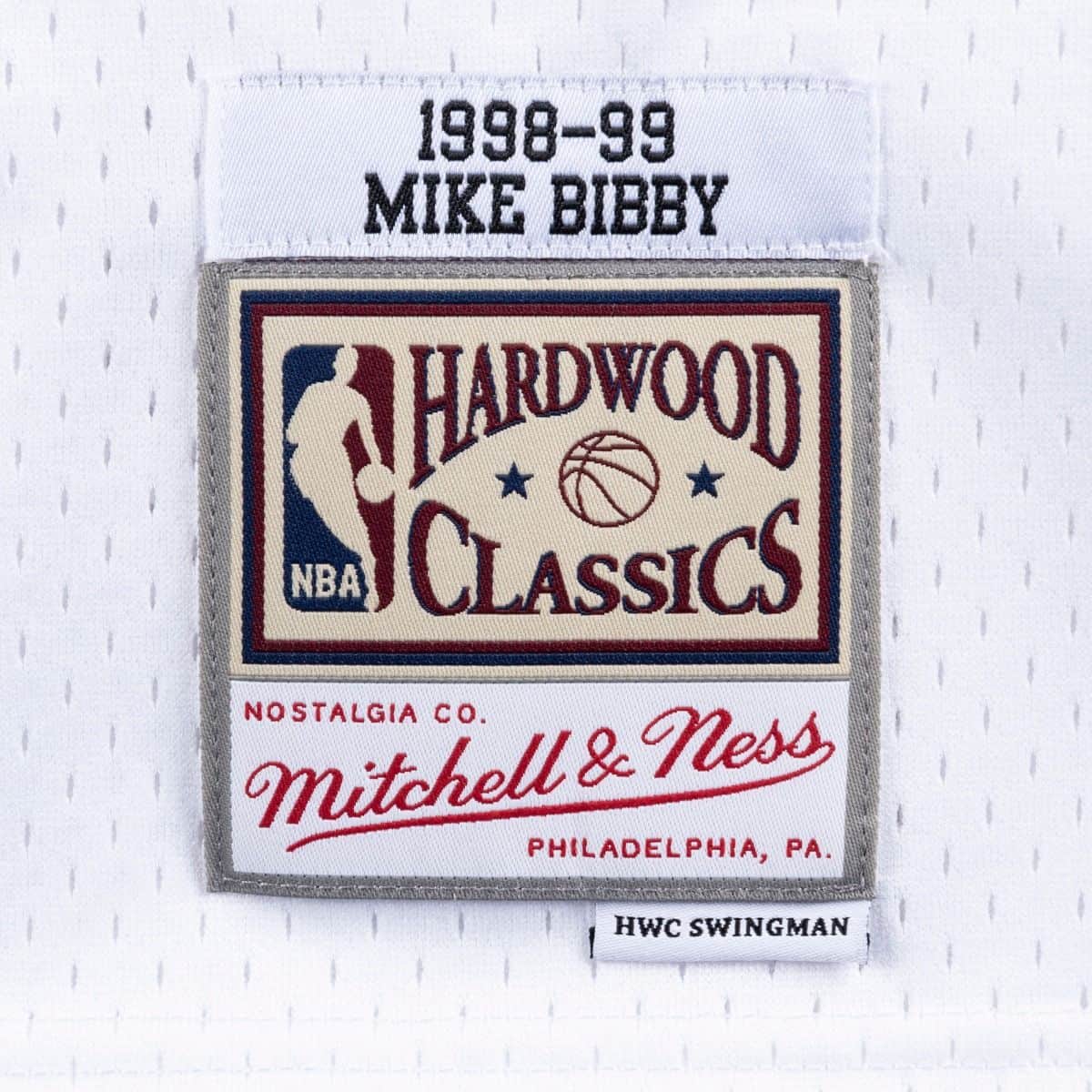 Mike Bibby Vancouver Grizzlies NBA Mitchell & Ness Men White 1998-99 Hardwood Classics Swingman Jersey product image 3,