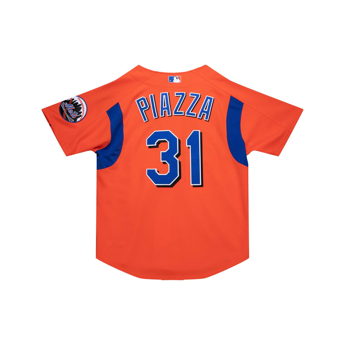 Mike Piazza New York Mets MLB Mitchell & Ness Men Orange 2004 Authentic BP Jersey product image 1, provided for visual