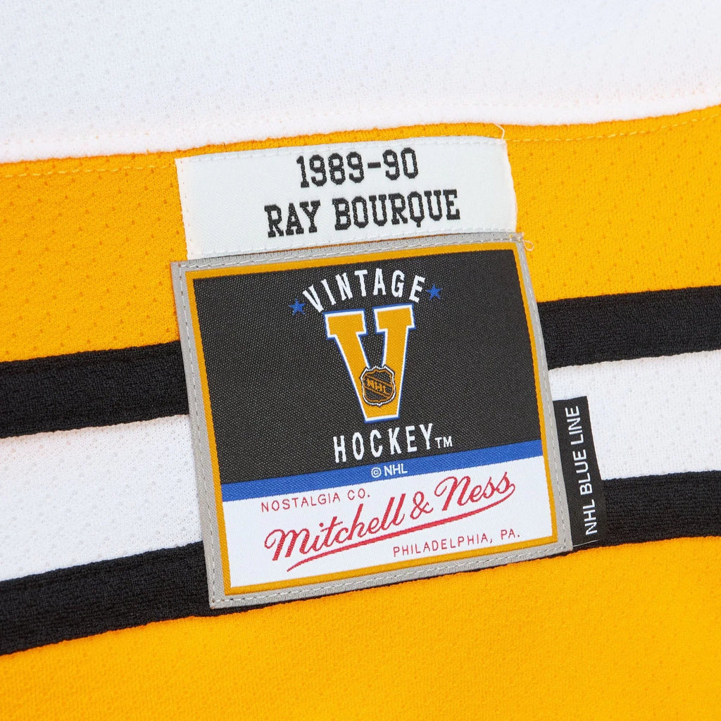 Ray Bourque Boston Bruins NHL Mitchell & Ness Men White 1989 Blue Line Authentic Jersey product image 4, provided for visual
