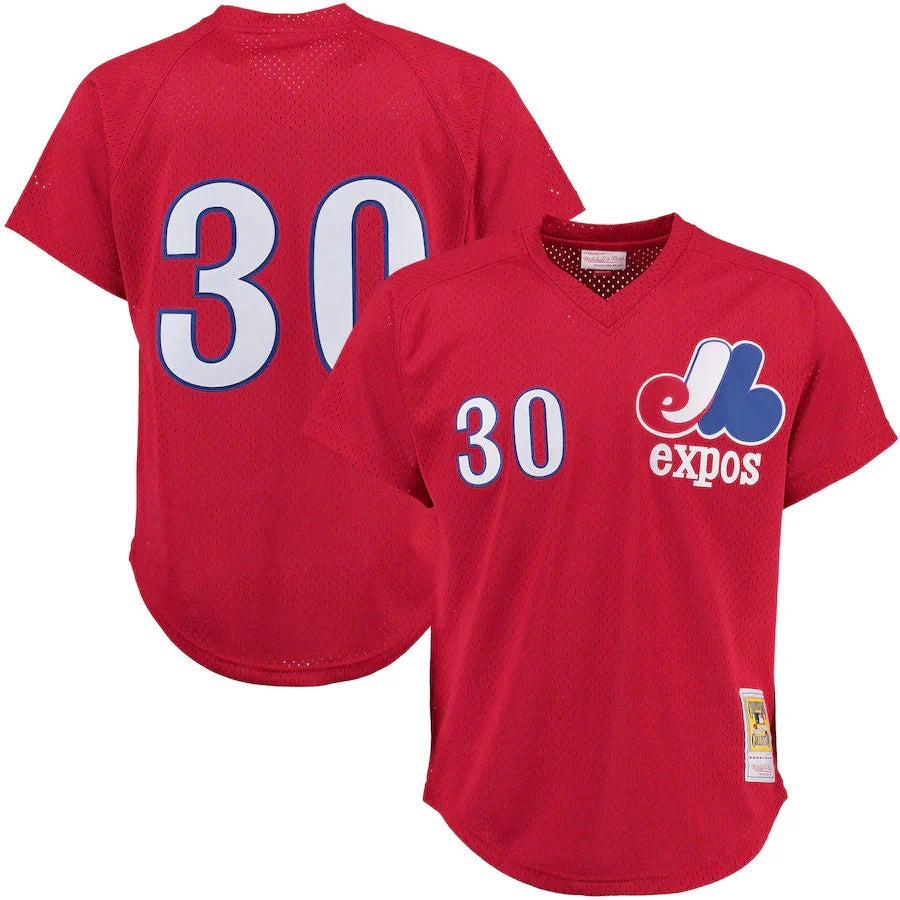 Tim Raines Montreal Expos MLB Mitchell & Ness Men Red Authentic BP Jersey product image 1, provided for visual reference and